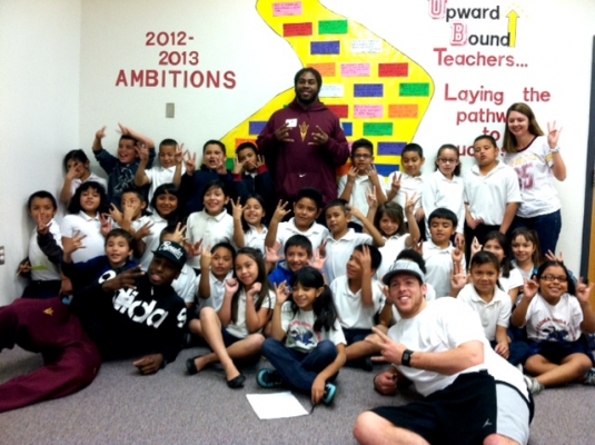 Rashad Wadood, Will Sutton, Taylor Kelly and Sun Devils in training