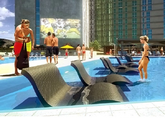 Conceptual rendering of the pool area.