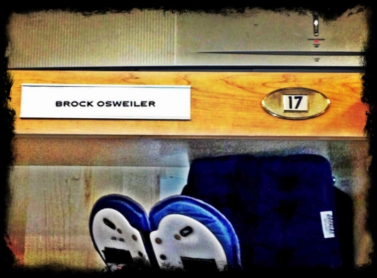 Brock just tweeted this Photo. @BrockOsweiler 17's back!! Appreciate @Acaldwell17 making the trade. #LYL