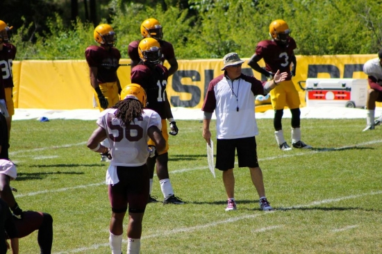 Coach Graham instructs the troops at Camp T.