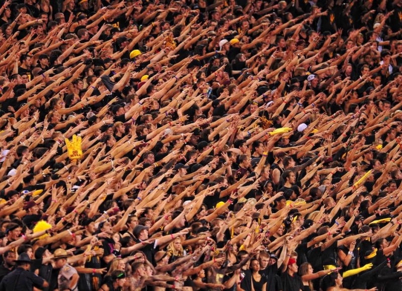 Sun Devil fans blackout Sun Devil Stadium.