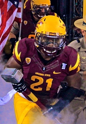 SR LB Chris Young leads the Sun Devils out of Tillman Tunnel for Game #1 of 2013