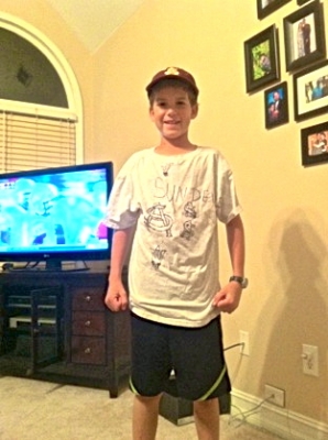 My 10 year old cousin Zander and his home-made Sun Devil shirt