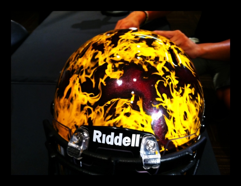 The new "flame" helmet design for ASU football.