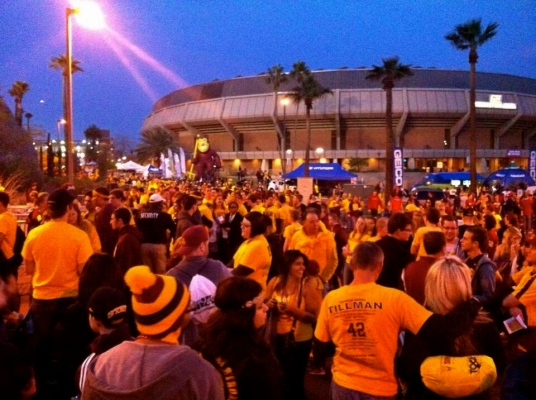 Sun Devil Athletics @TheSunDevils - A sea of gold to protect our territory and help keep the cup! #AZvsASU