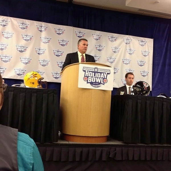 ASU head coach Todd Graham talks with the media at the Holiday Bowl press conference today