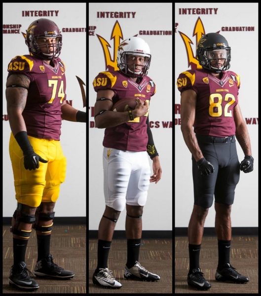 Some of ASU football uniform combinations