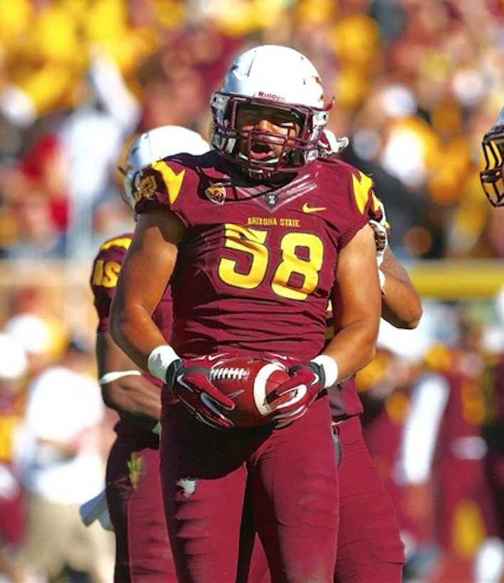 Sun Devil linebacker #58 Salamo Fiso