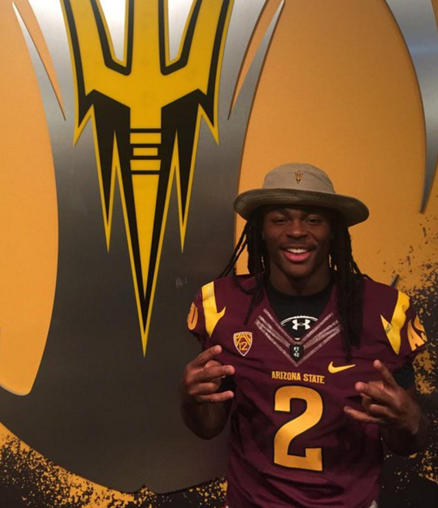 Robbie Robinson on his official recruiting visit to Arizona State- July, 2015